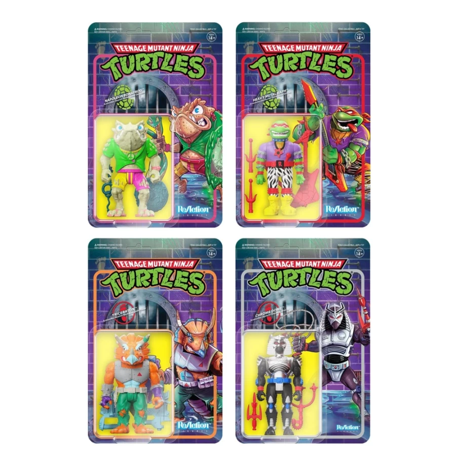 Super7 Teenage Mutant Ninja Turtles Reaction Figures Wave 6 - 4-Pack Collectible Set