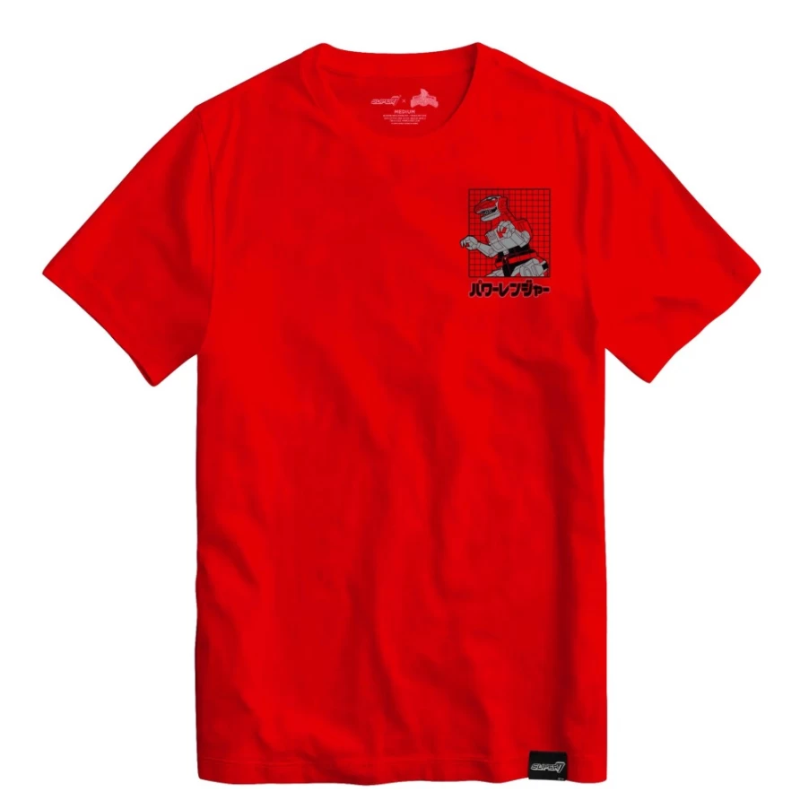 Super7 Mighty Morphin Power Rangers Red Ranger Dino Graphic T-Shirt for Adults & Kids
