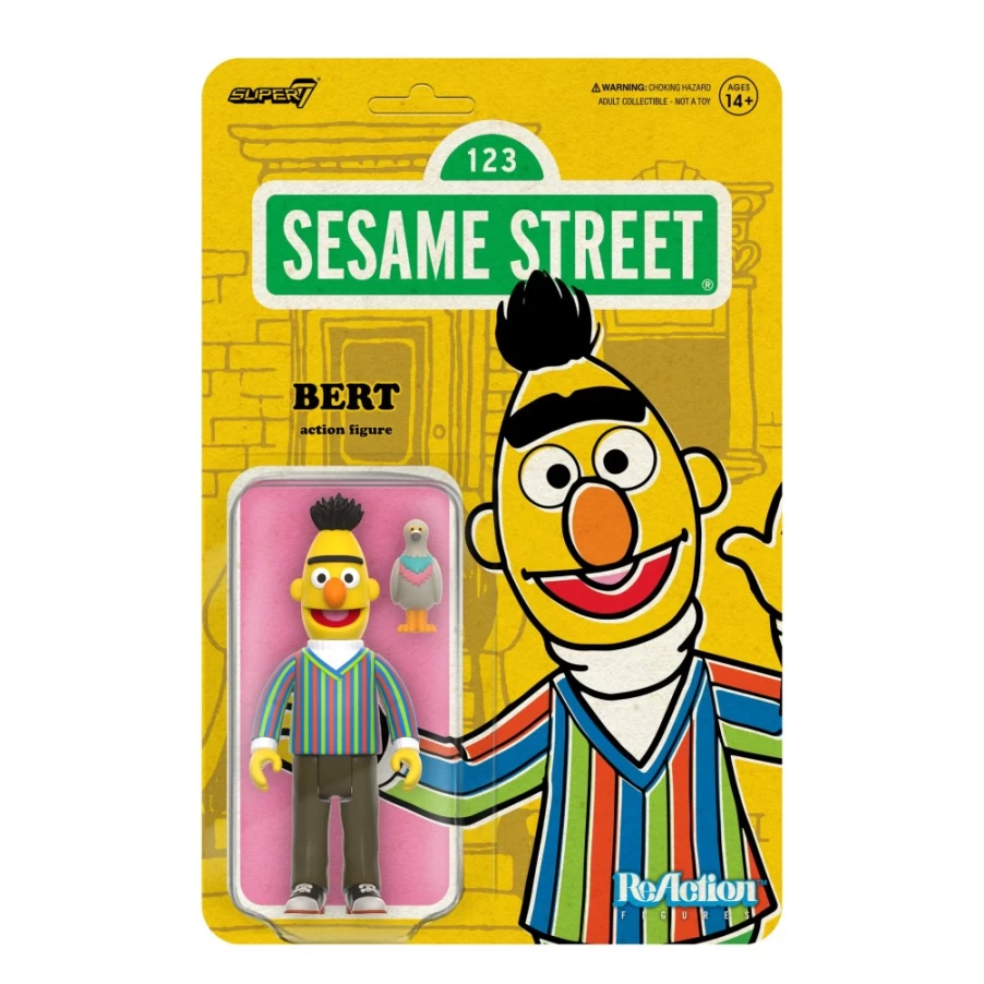 Super7 Sesame Street Reaction Wave 1 Bert Action Figure Collectible Toy