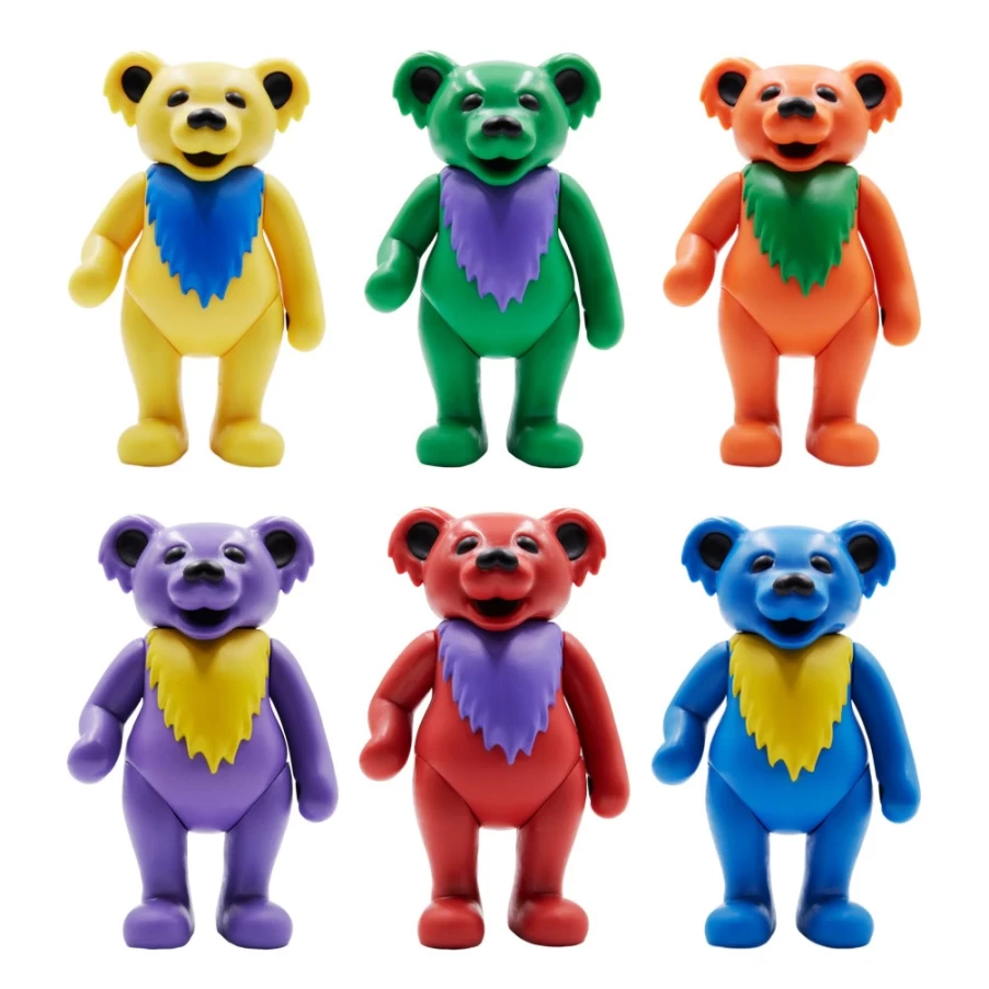 Super7 Grateful Dead Dancing Bears Reaction Figures Set - 6 Piece Collectible Box