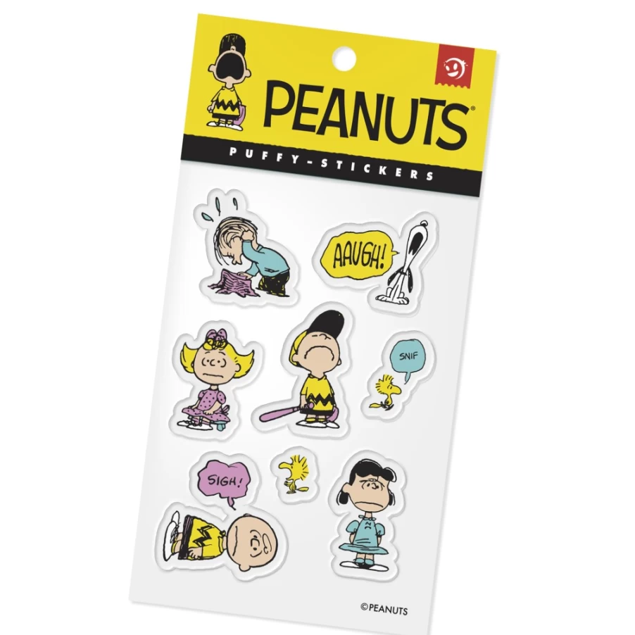 Super7 Peanuts Puffy Stickers Set - Fun Collectible Stickers for Fans