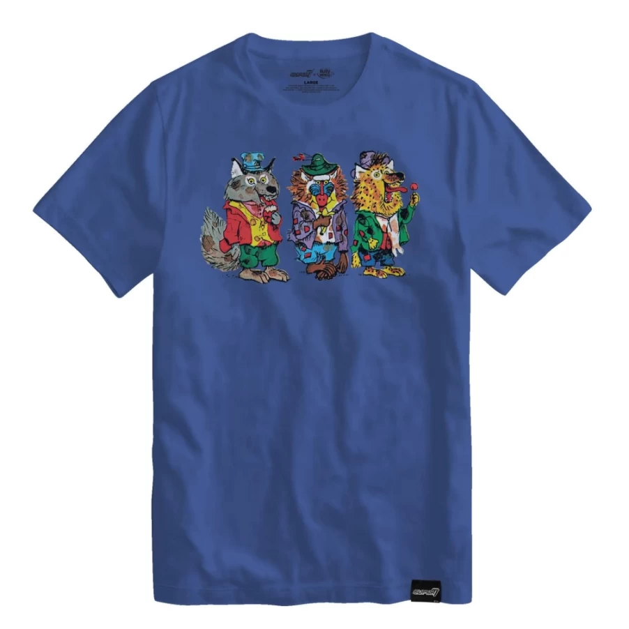 Super7 Richard Scarry Wolfgang Wolf Barry Baboon Harry Hyena Vintage Cartoon Graphic T-Shirt