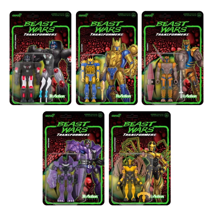 Super7 Transformers Reaction Figures Wave 7 Beast Wars - 5-Piece Collectible Set
