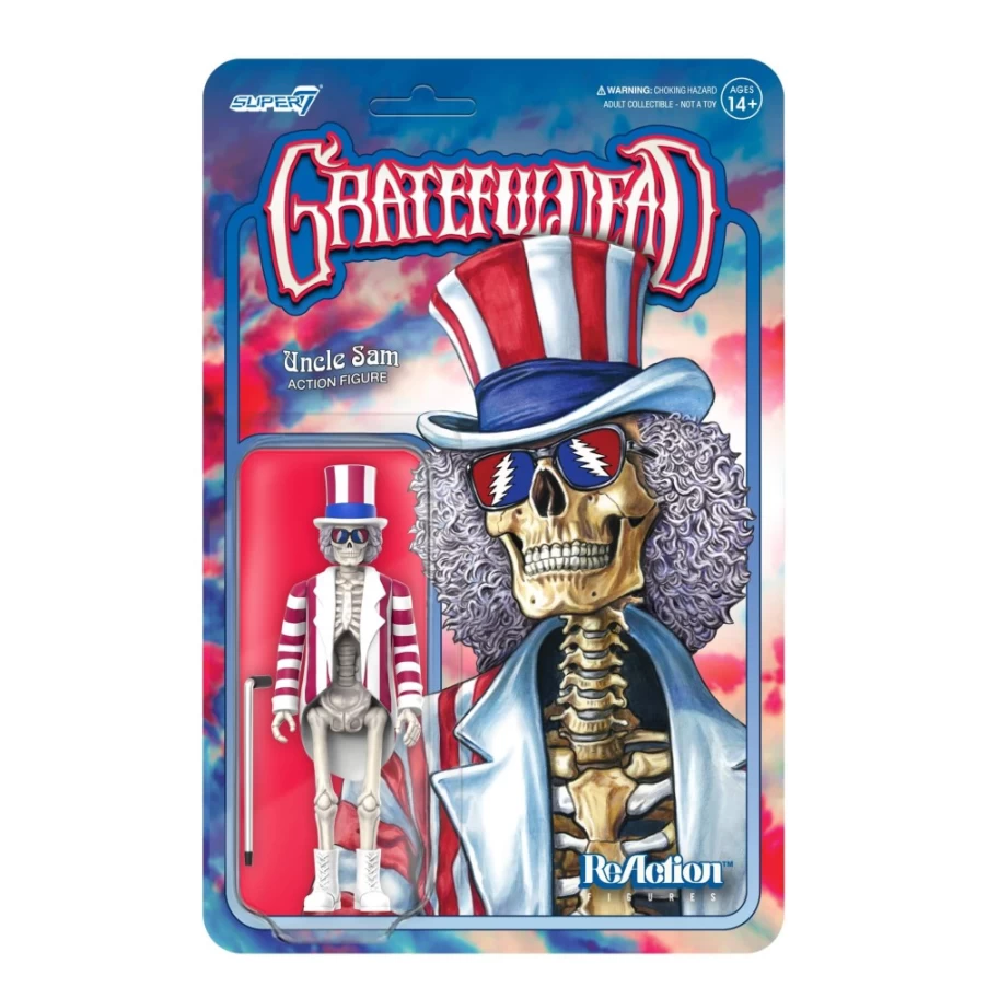 Super7 Grateful Dead Uncle Sam Skeleton Action Figure Wave 3 Collectible