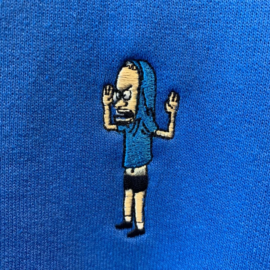 Super7 Beavis And Butthead Embroidered Fleece Jacket - Official Licensed Apparel