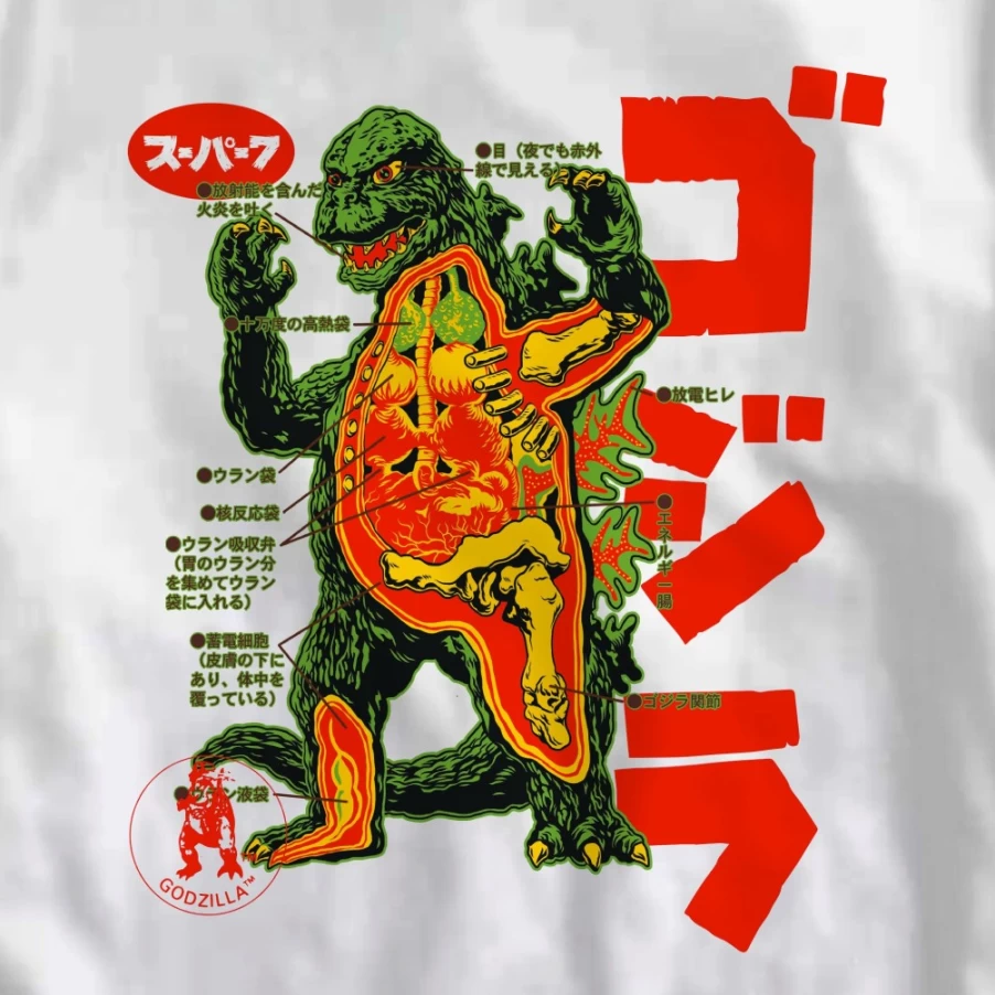 Super7 Godzilla Ringer T-Shirt - Vintage Toho Monster Design Tee