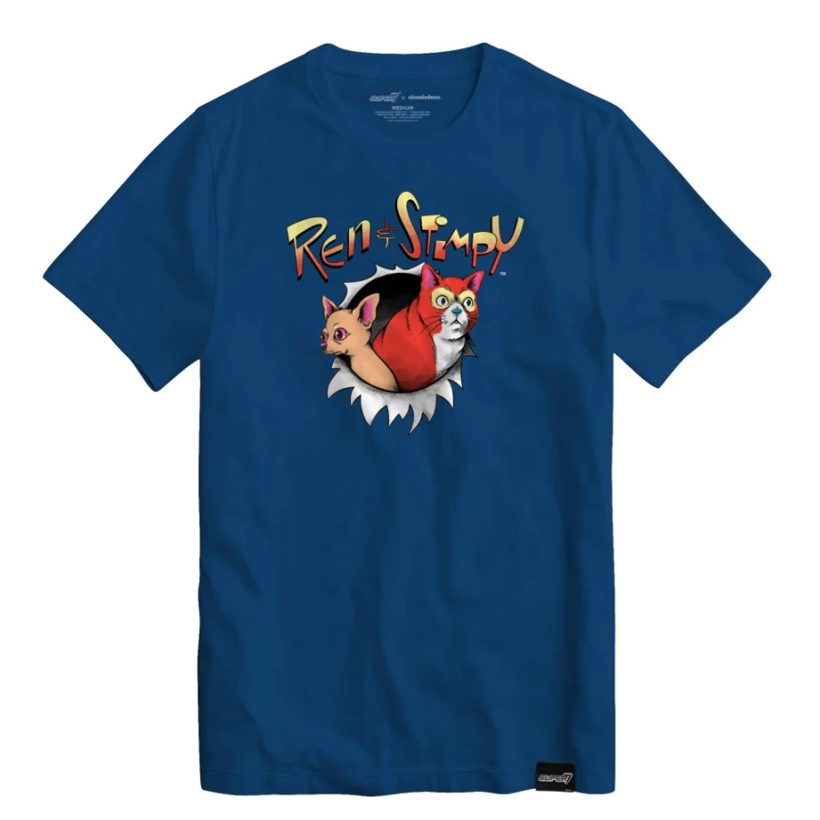 Super7 Ren & Stimpy Realistic Graphic Vintage Cartoon T-Shirt for Adults