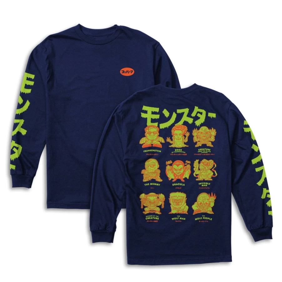 Super7 Universal Monsters Keshi Style Long Sleeve Graphic Tee for Collectors