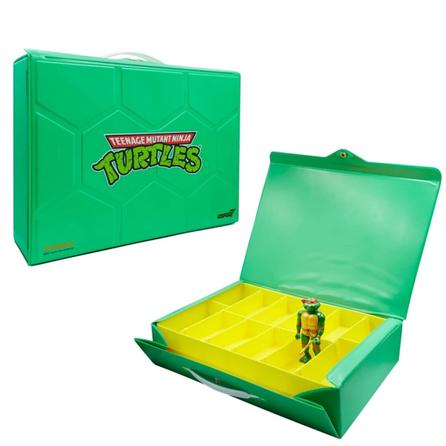 Super7 Teenage Mutant Ninja Turtles Metallic Michelangelo Action Figure with Carry Case - TMNT Collectible