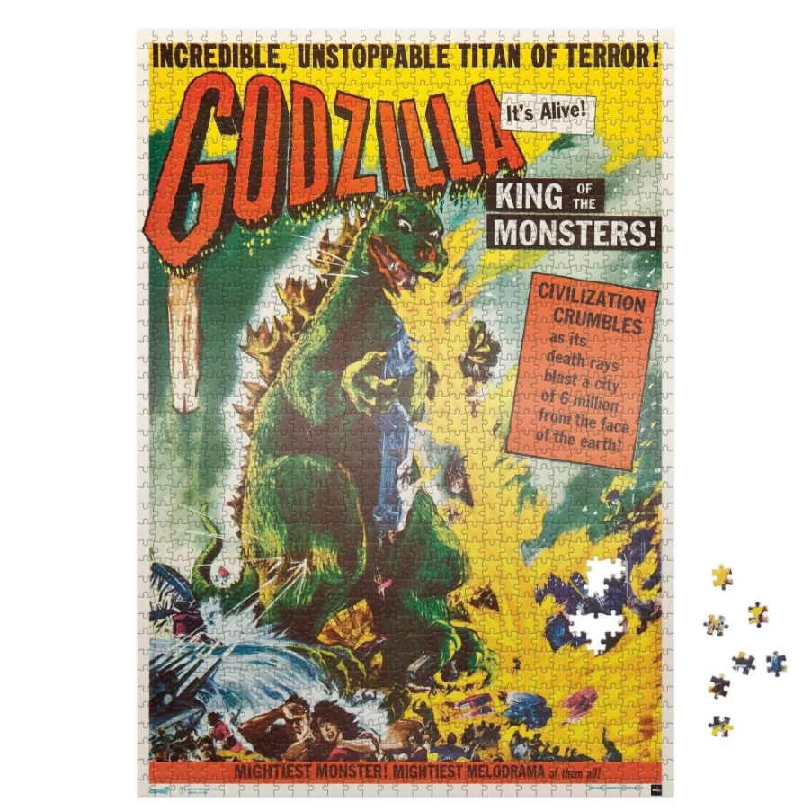 Super7 Toho Puzzle - Godzilla King of The Monsters 1000-Piece Jigsaw Puzzle (U.S. Release One Sheet Poster Art)