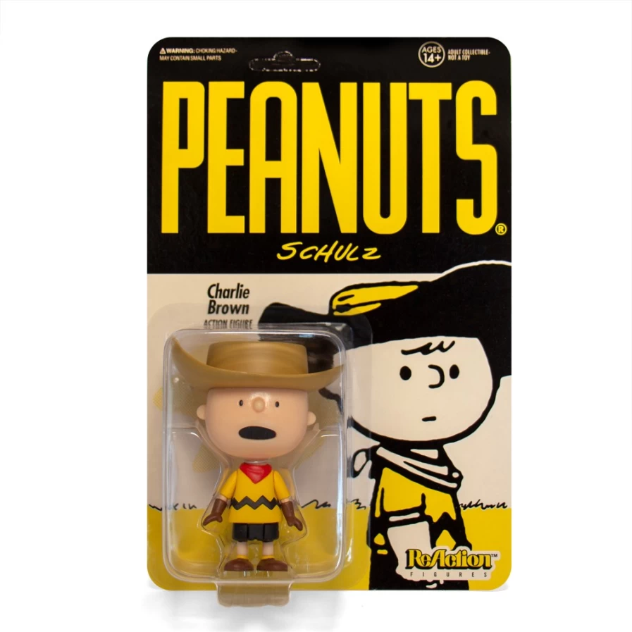 Super7 Peanuts Reaction Figure - Cowboy Charlie Brown Collectible Toy