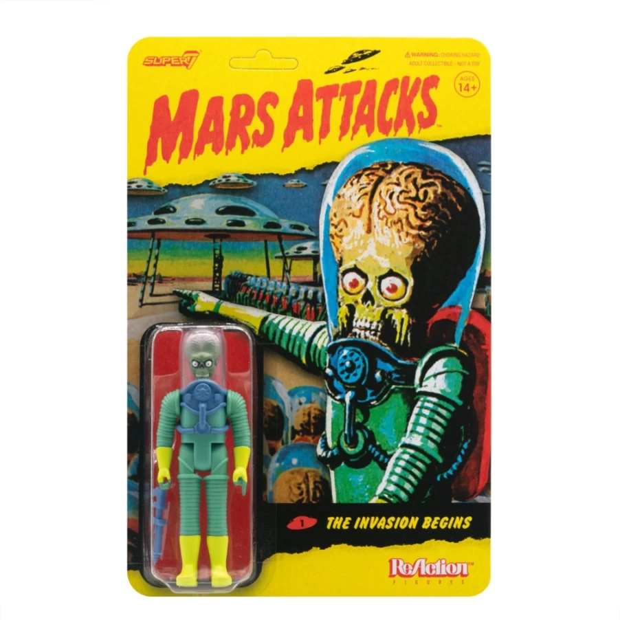 Super7 Mars Attacks Invasion Action Figure - Collectible Alien Reaction Toy