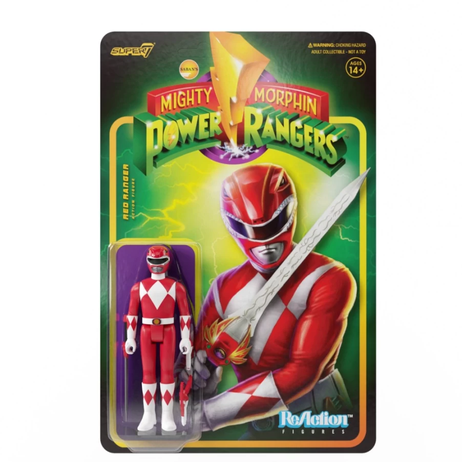 Super7 Mighty Morphin Power Rangers Red Ranger Action Figure - Wave 1 Collectible