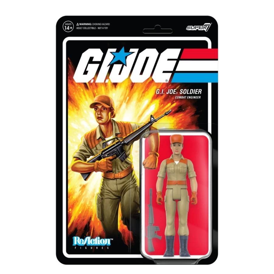 Super7 G.I. Joe Reaction Figures Wave 3 - Female Combat Engineer Action Figure with Bun Hair (Tan)