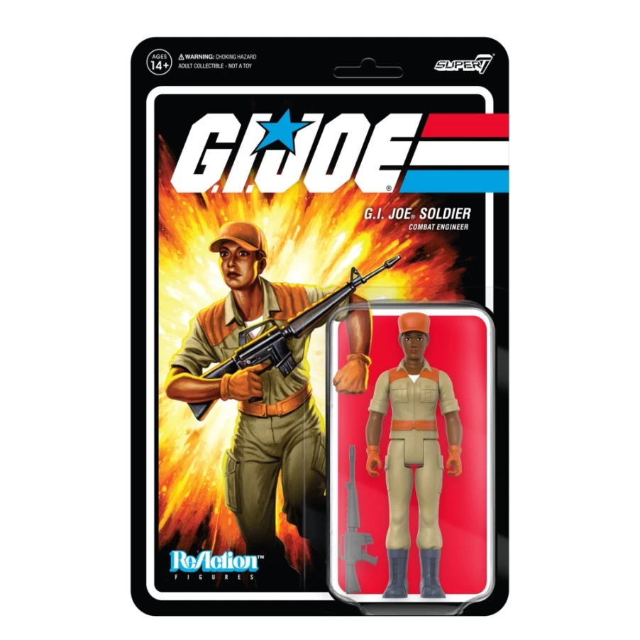 Super7 G.I. Joe Reaction Figures Wave 3 - Female Combat Engineer Action Figure with Short Brown Hair (Collectible Toy)