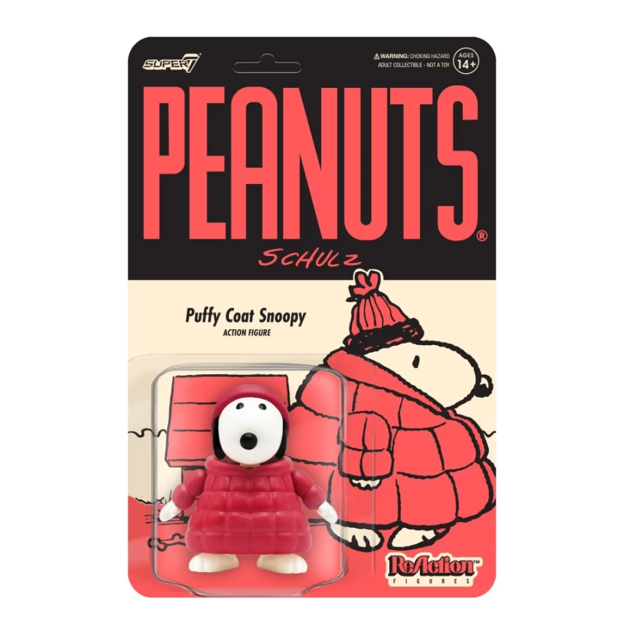Super7 Puffy Coat Snoopy Reaction Figure - Wave 5 Collectible Peanuts Toy