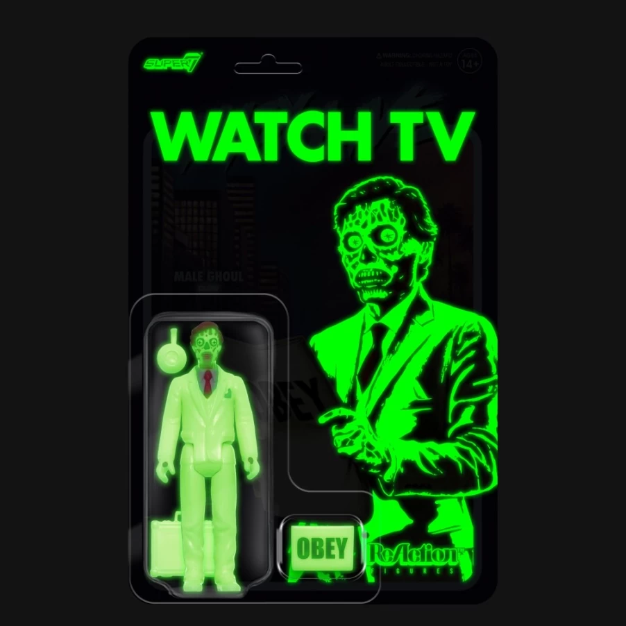 Super7 They Live Glow-in-the-Dark Male Ghoul Action Figure - Reaction Wave 2 Collectible