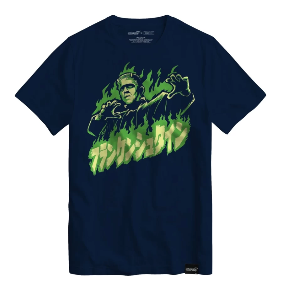 Super7 Universal Monsters Frankenstein Graphic Fire Print T-Shirt for Men & Women