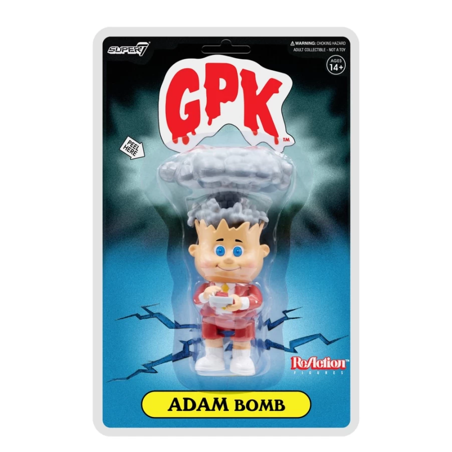 Super7 Garbage Pail Kids Adam Bomb Reaction Figure - Red Collectible Toy