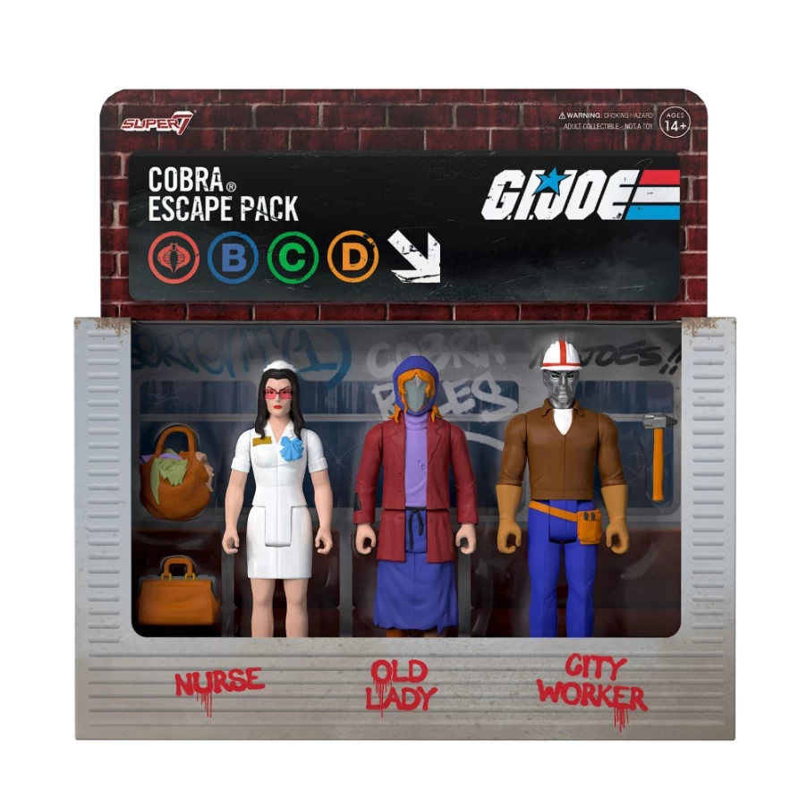 Super7 G.I. Joe Reaction Wave 6B Cobra Escape Pack Action Figure Set