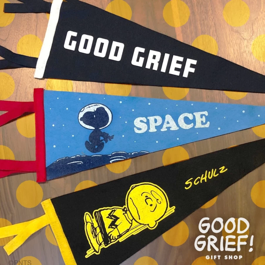 Super7 Peanuts Charlie Brown Laying Down Pennant - Vintage Cartoon Collectible Banner