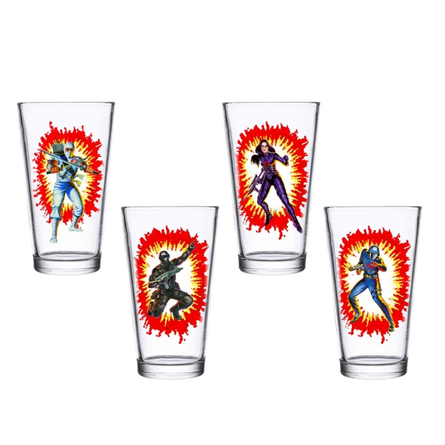 Super7 G.I. Joe Collectible Drinkware Set - 4-Piece Official Themed Cups