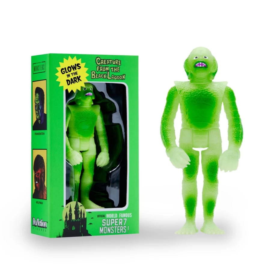 Super7 Universal Monsters Glow in The Dark Creature From The Black Lagoon Reaction Figure