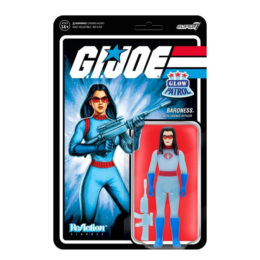 Super7 G.I. Joe Reaction Wave 1B Baroness Glow Patrol Action Figure