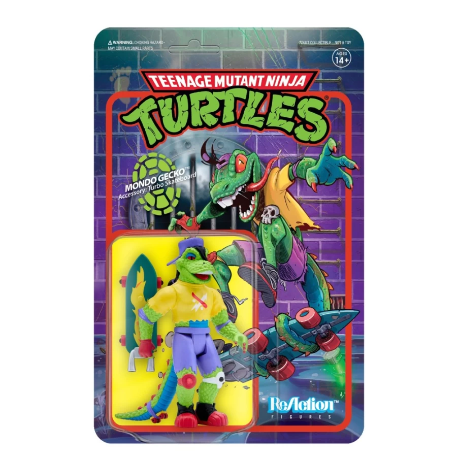 Super7 Teenage Mutant Ninja Turtles Mondo Gecko Reaction Figure - Wave 4 Collectible Action Figure