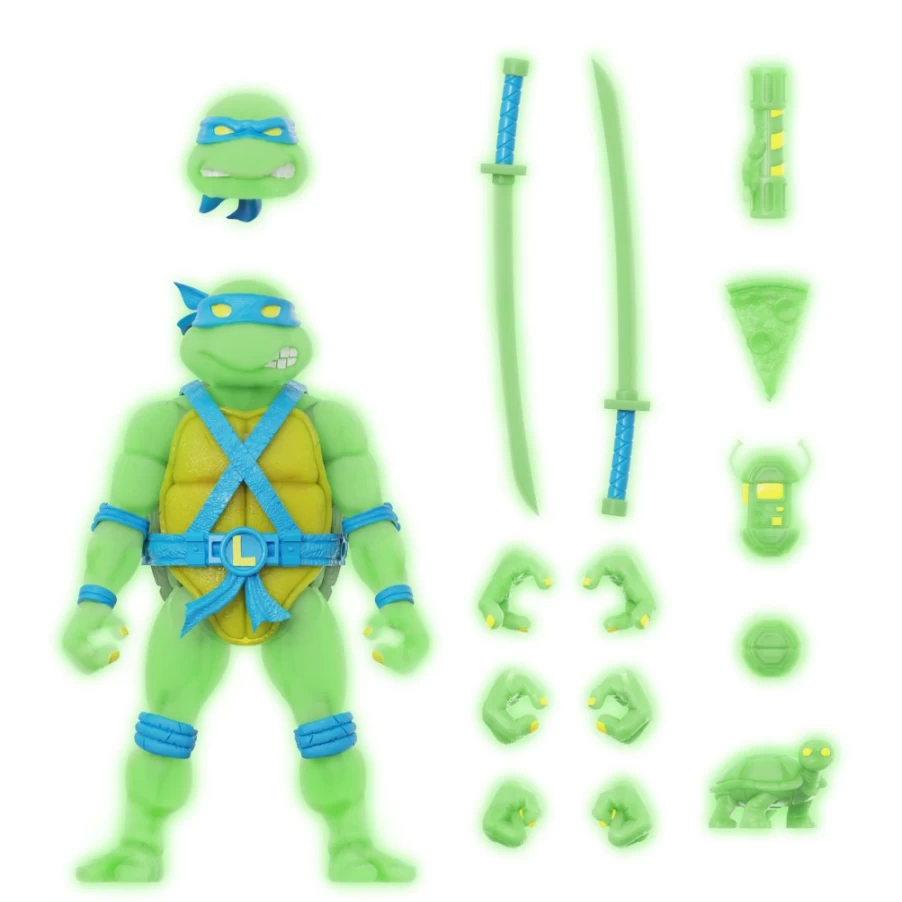 Super7 Teenage Mutant Ninja Turtles Ultimates Leonardo Action Figure with Mutagen Ooze Glow Effect