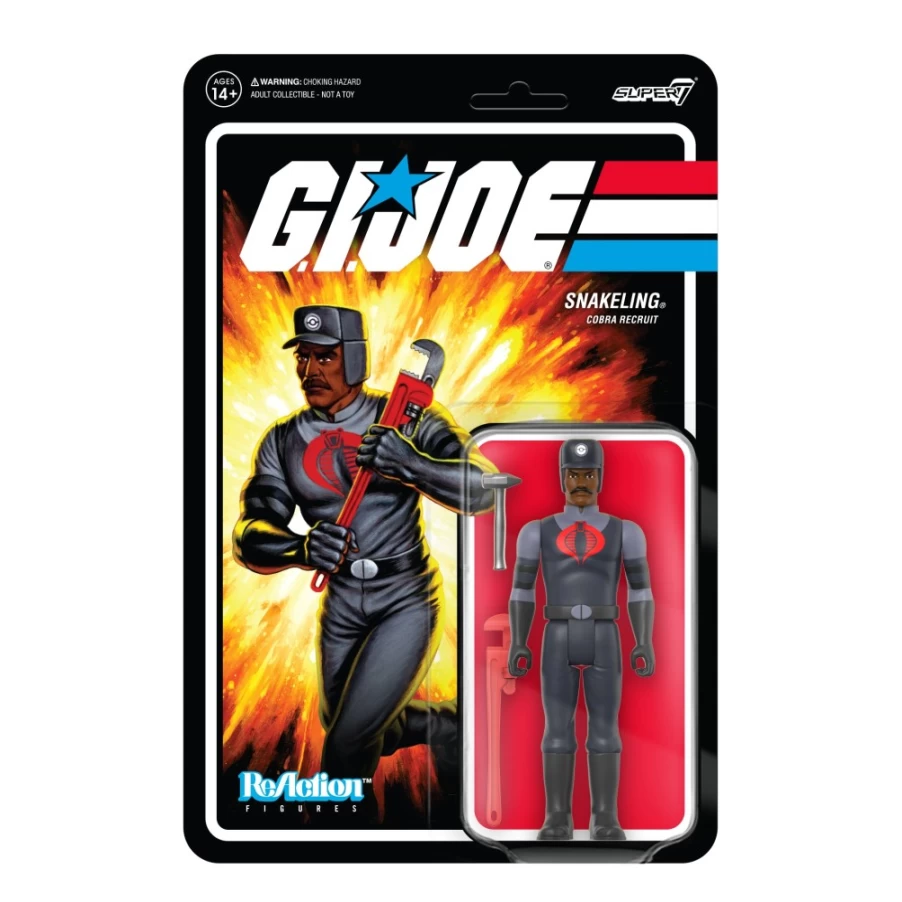 Super7 G.I. Joe Reaction Figures Wave 3 - Cobra Snakeling Factory Worker Action Figure (Brown Mustache Variant)