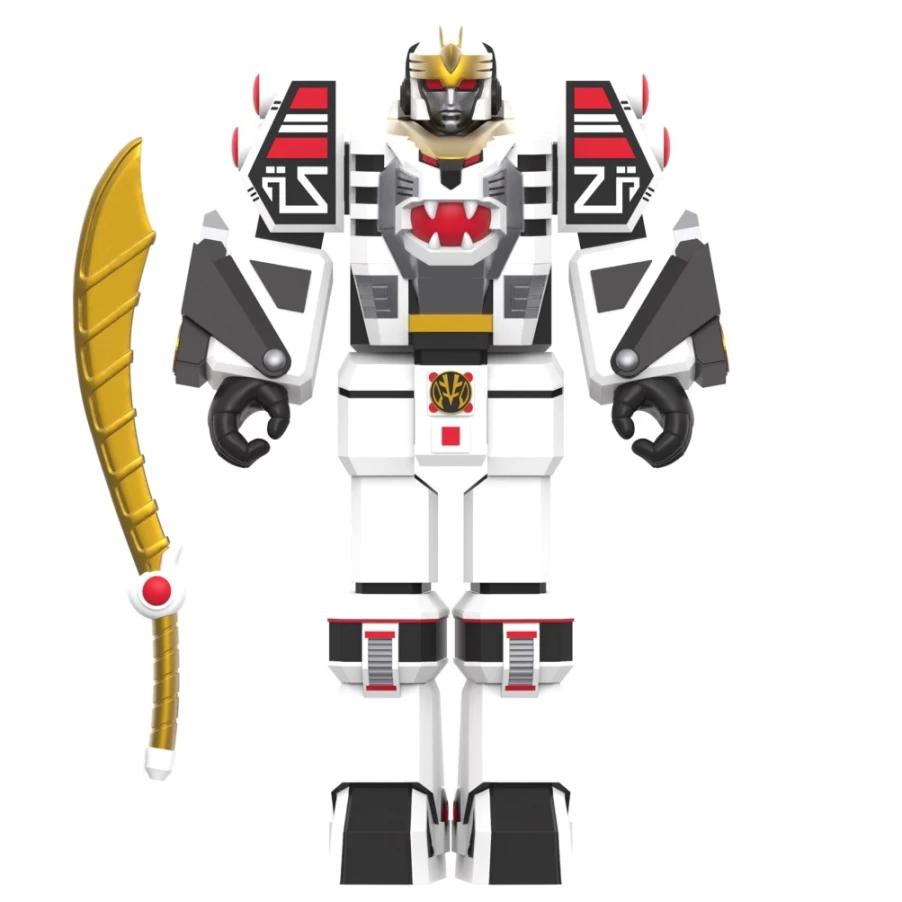 Super7 Mighty Morphin Power Rangers White Tigerzord Warrior Mode Action Figure - Wave 4 Collectible