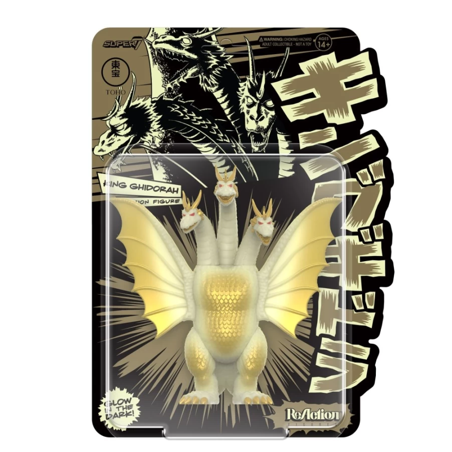 Super7 King Ghidorah Glow-in-the-Dark Reaction Figure - Toho Wave 4 Collectible