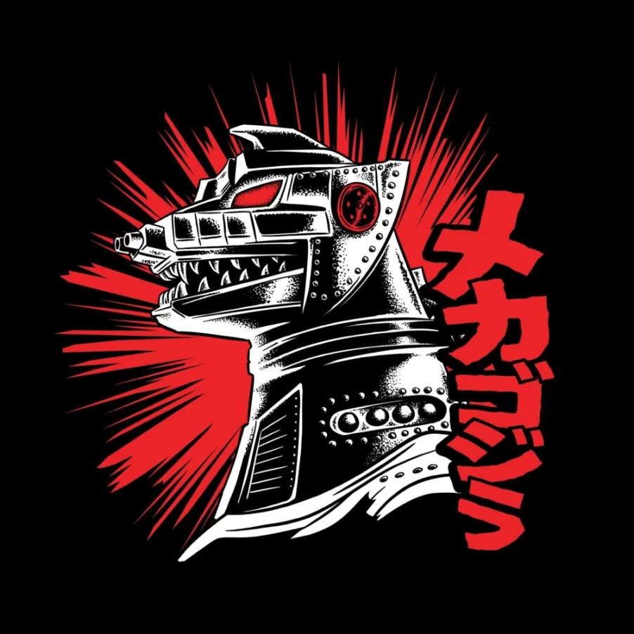 Super7 Mechagodzilla Glow-In-The-Dark T-Shirt with Toho Cardback Art Design
