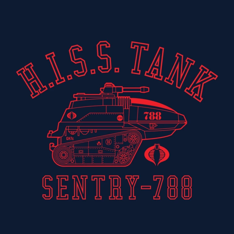 Super7 G.I. Joe H.I.S.S. Tank Graphic T-Shirt for Men - Navy Blue Casual Tee