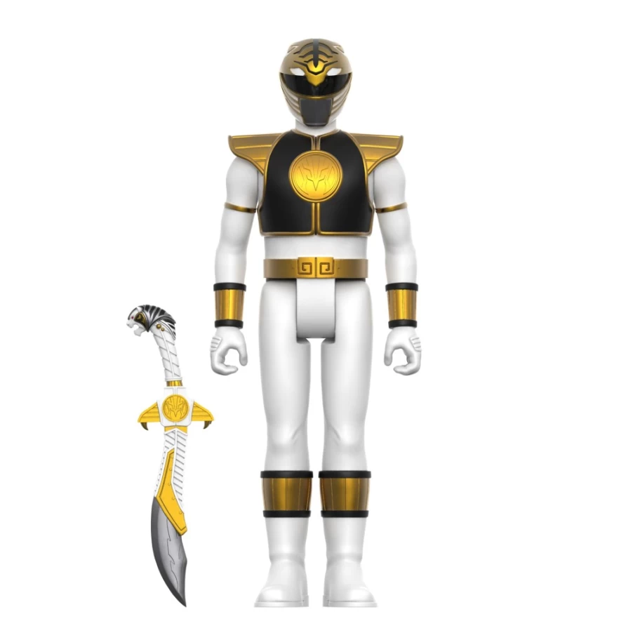 Super7 Mighty Morphin Power Rangers White Ranger Action Figure - Wave 4 Collectible