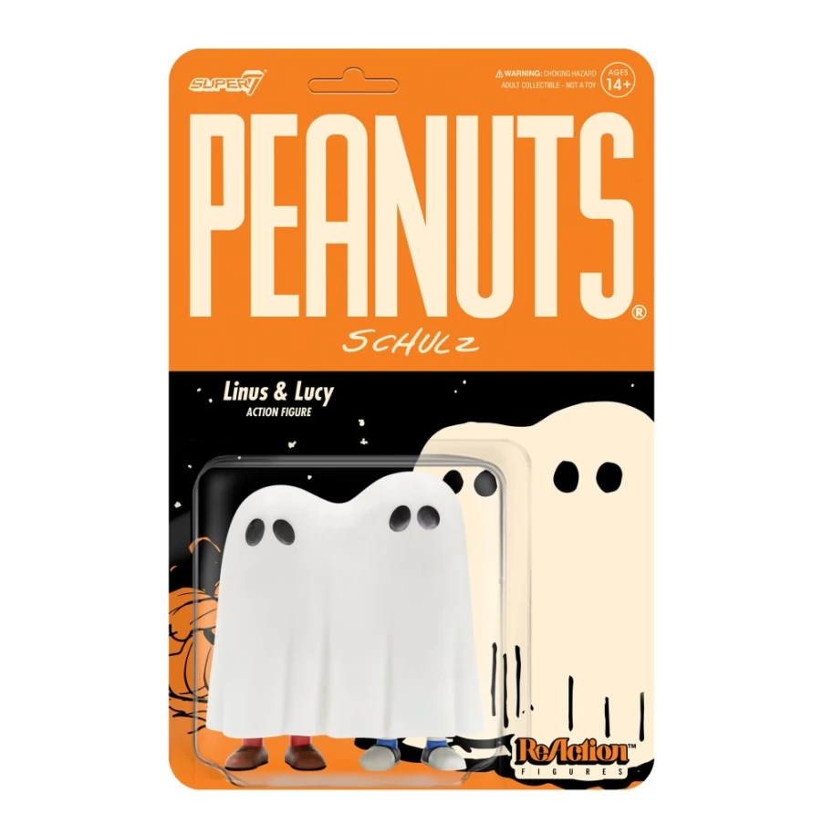 Super7 Peanuts Reaction Figure Wave 4 - Linus & Lucy with Ghost Collectible Toy