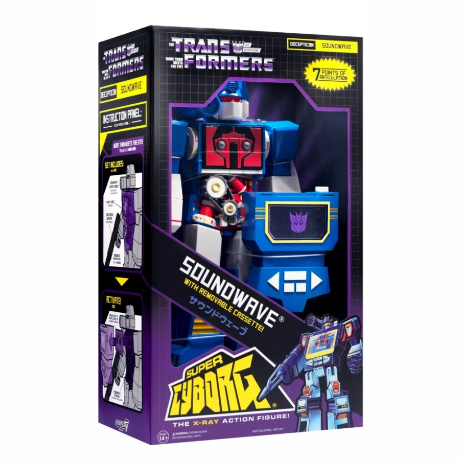Super7 Transformers Soundwave Super Cyborg G1 ReAction Figure - Full Color Edition