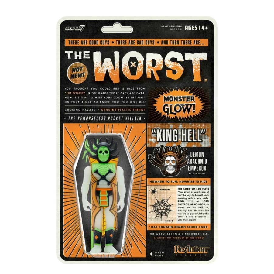 Super7 King Hell Reaction Figure Wave 3 - Hell-Oween Glow Edition Collectible Toy
