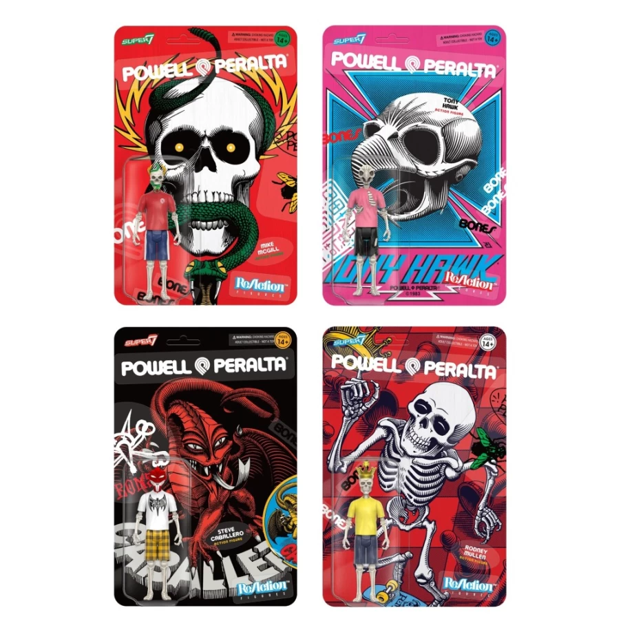 Super7 Powell-Peralta Reaction Figures Wave 2 - 4-Piece Collectible Set