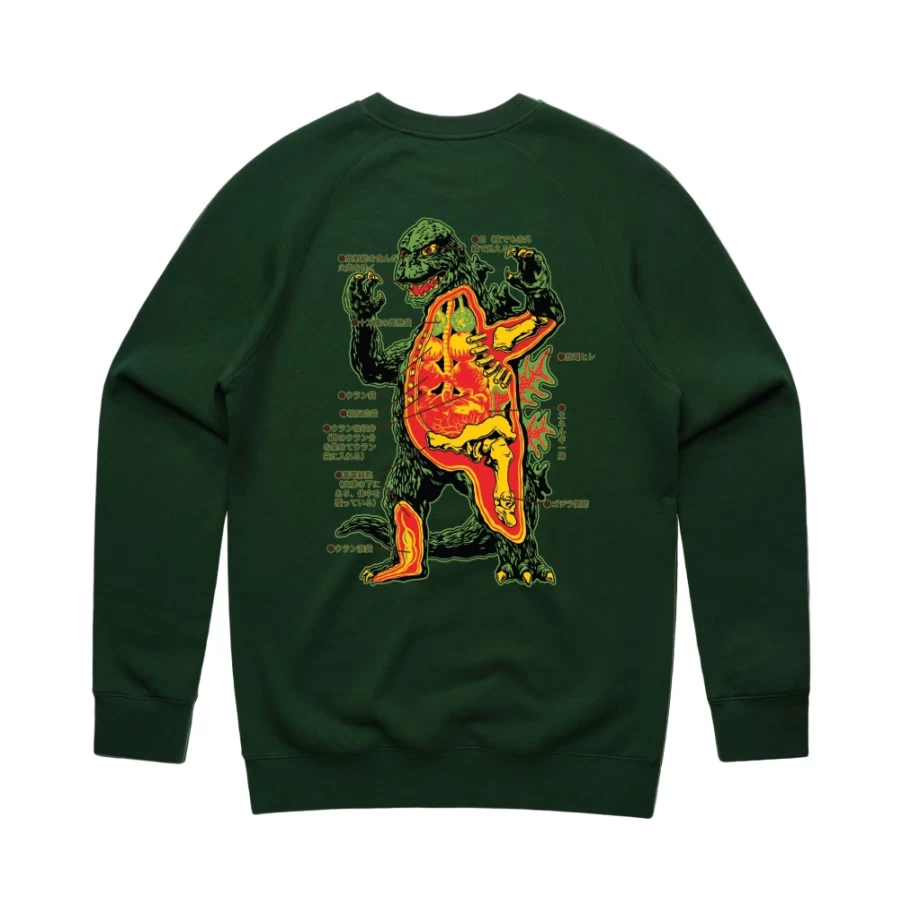 Super7 Godzilla Anatomy Graphic Crewneck Sweatshirt - Toho Licensed Design