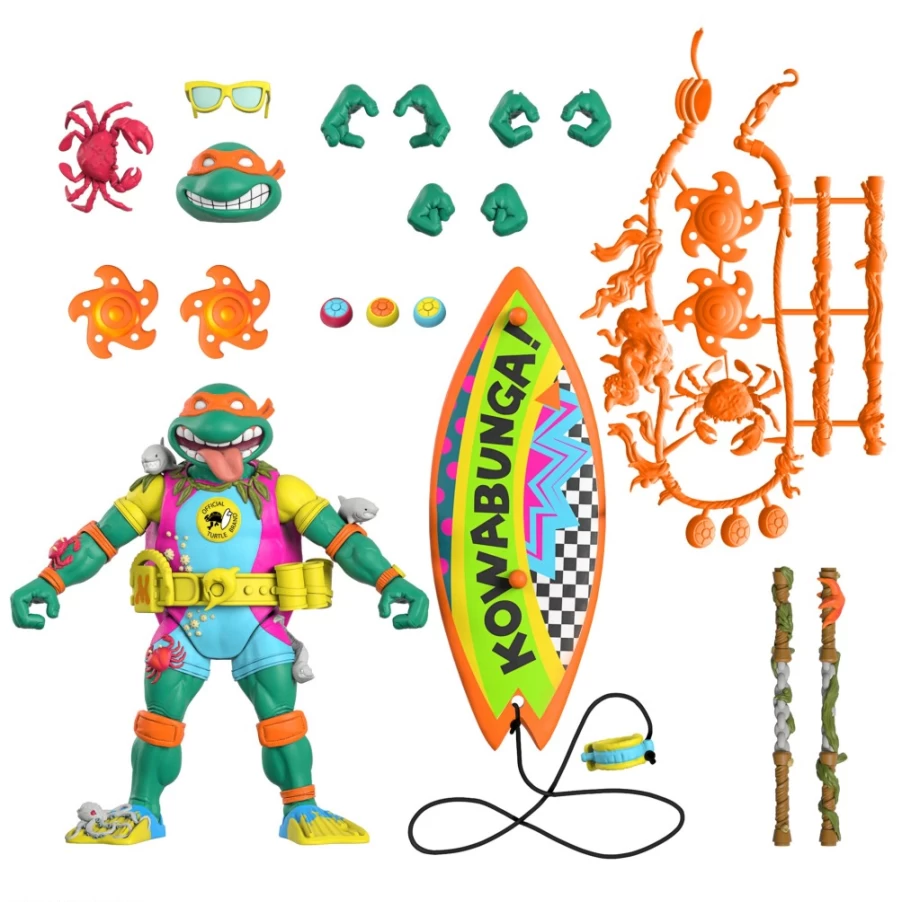 Super7 Teenage Mutant Ninja Turtles Ultimates Wave 6 Michelangelo Sewer Surfer Action Figure
