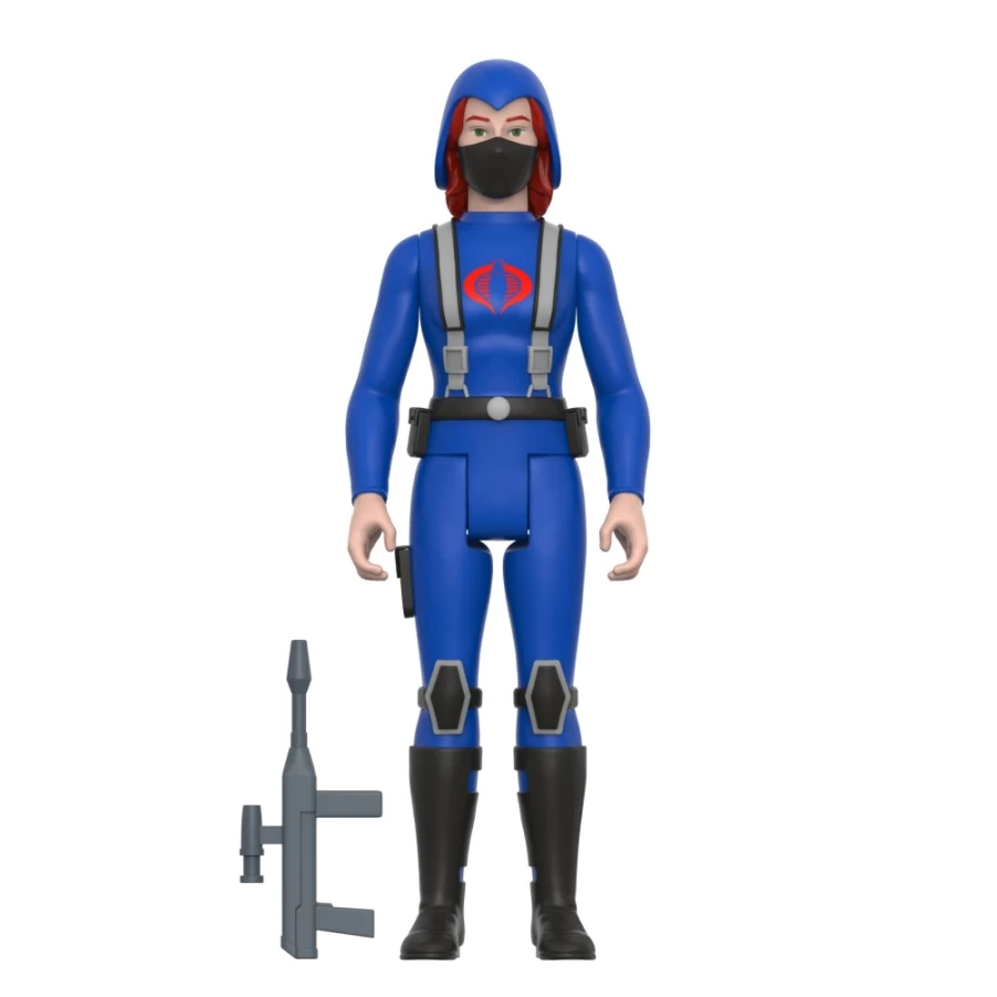 Super7 G.I. Joe Reaction Wave 4 Cobra Female Trooper Action Figure - Red Hair (Pink Variant)