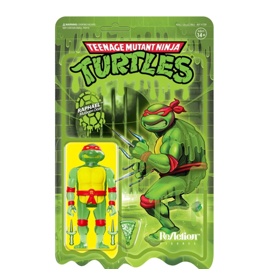 Super7 Teenage Mutant Ninja Turtles Reaction Raphael Action Figure with Mutagen Ooze