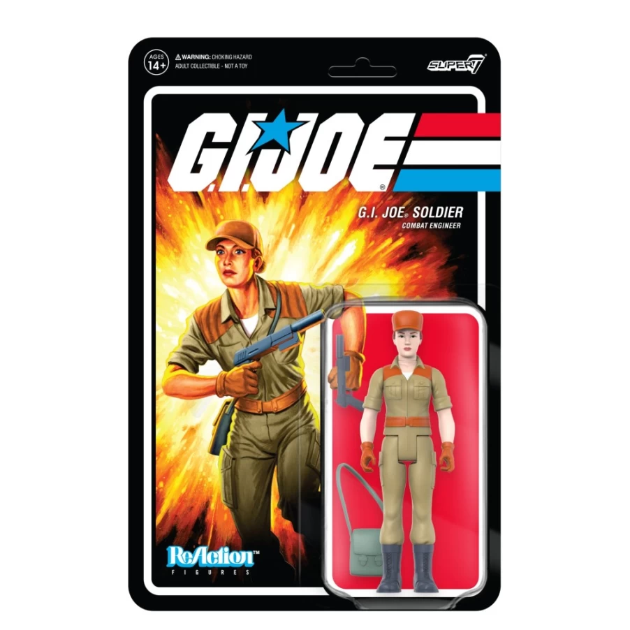 Super7 G.I. Joe Reaction Figures Wave 3 - Female Combat Engineer with Pink Bun Hair Action Figure