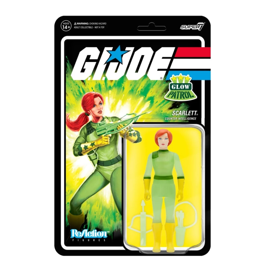 Super7 G.I. Joe Reaction Figures Wave 1B - Scarlett (Glow Patrol) 6-Inch Collectible Action Figure