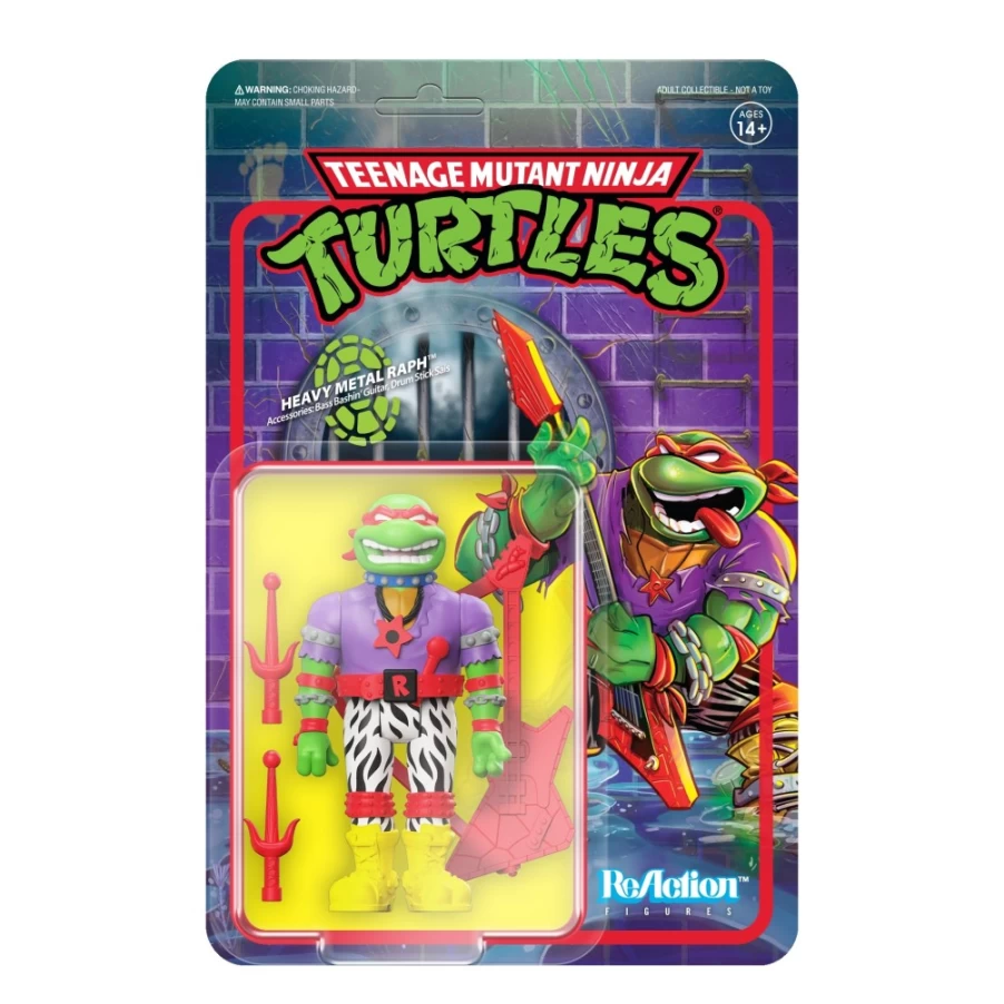 Super7 Teenage Mutant Ninja Turtles Reaction Series Wave 6 Heavy Metal Raphael Action Figure