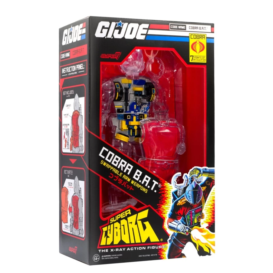Super7 G.I. Joe Cobra B.A.T. Super Cyborg Action Figure (Clear Variant)