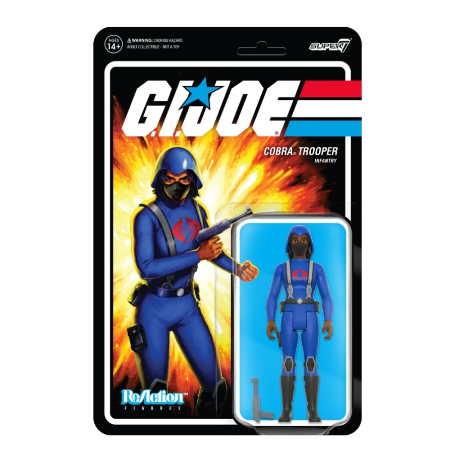 Super7 G.I. Joe Reaction Wave 4 Cobra Female Trooper Action Figure - Dark Brown Hair Collectible