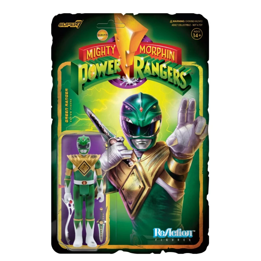 Super7 Mighty Morphin Power Rangers Green Ranger Battle Damaged Action Figure - Collectible Toy